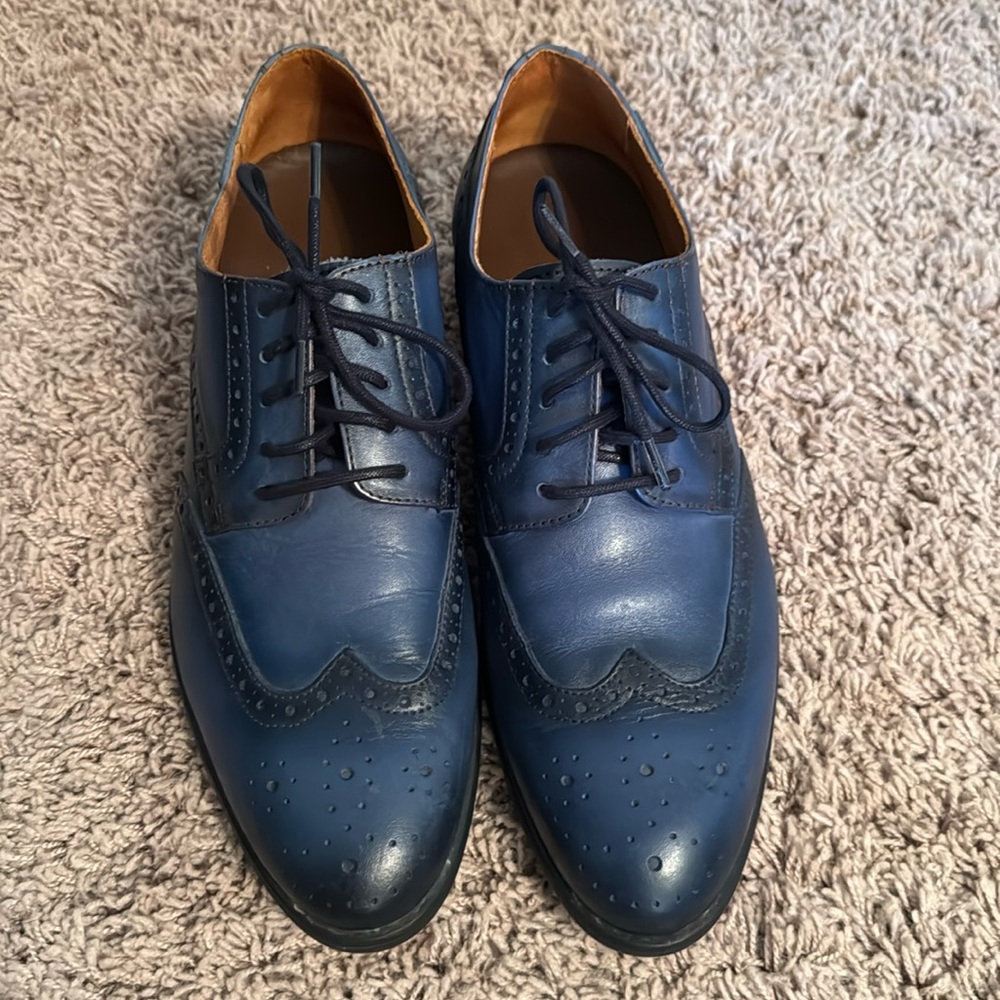PIKOLINOS Blue Leather Oxfords